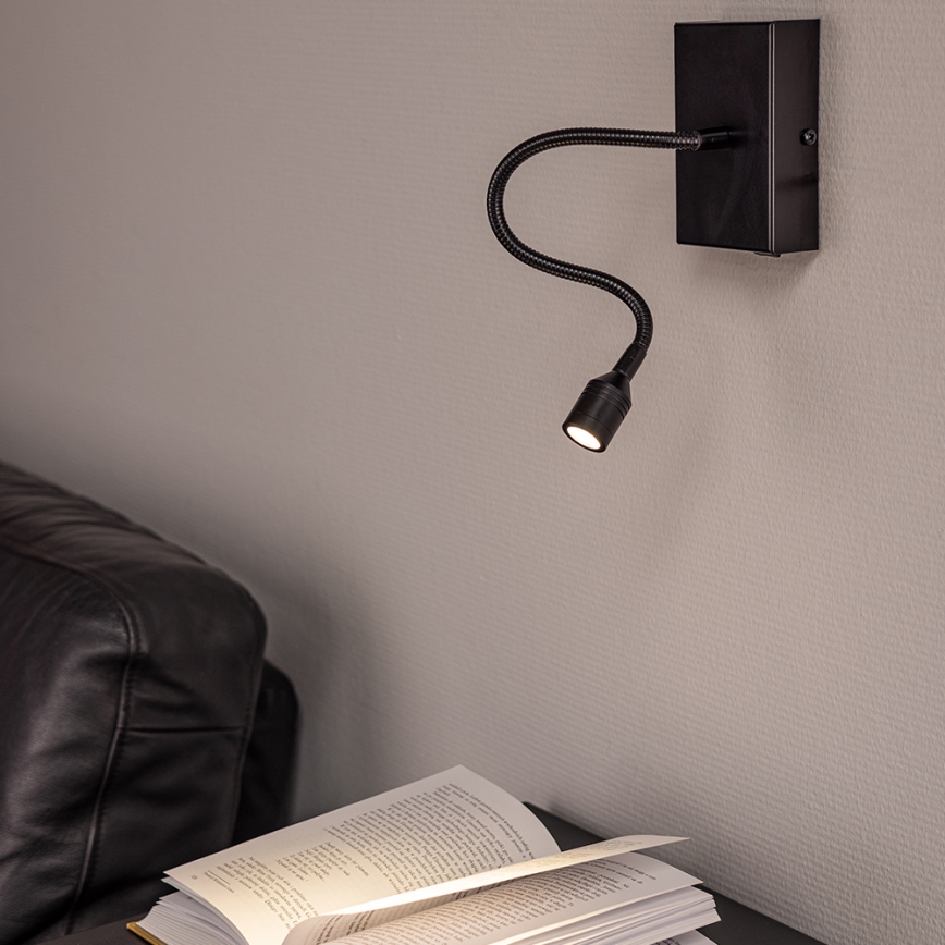 LED Nástenné svietidlo LECTOR LED/2,5W/230V čierna