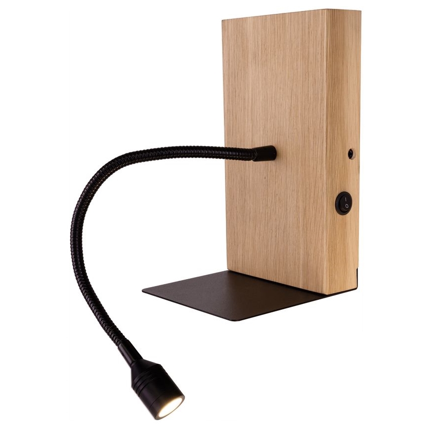 Nástenné svietidlo LECTOR LED/2,5W/230V USB dub – FSC certifikované
