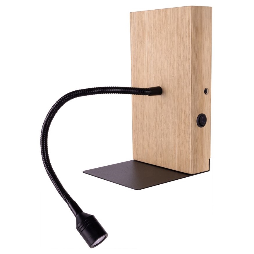 Nástenné svietidlo LECTOR LED/2,5W/230V USB dub – FSC certifikované