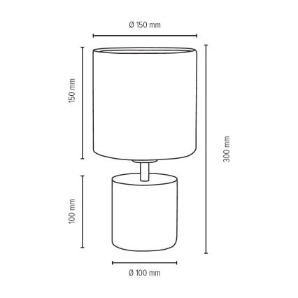 Stolná lampa STRONG ROUND 1xE27/25W/230V betón – FSC certifikované