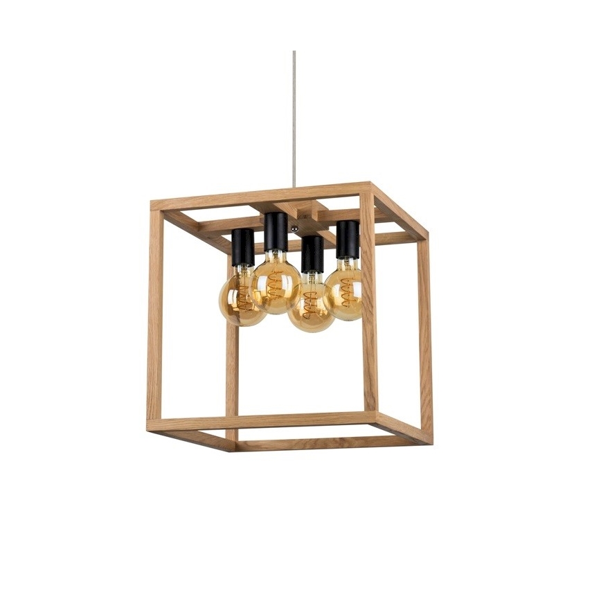 Luster na lanku KAGO 4xE27/60W/230V dub – FSC certifikované