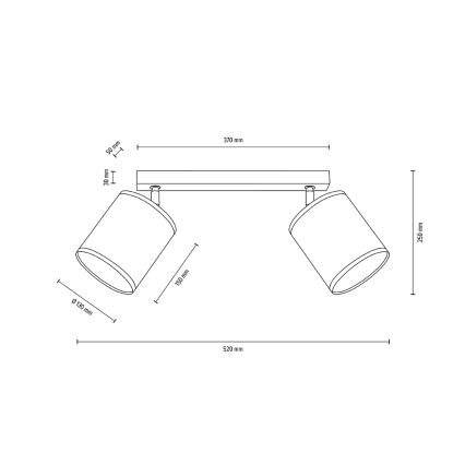 Stropné bodové svietidlo BOHO 2xE27/25W/230V dub – FSC certifikované