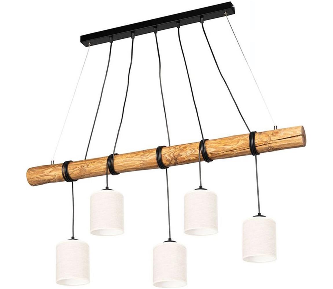 68869551 - Luster na lanku TRENO 5xE27/25W/230V borovica