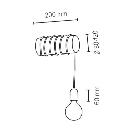 Nástenné svietidlo TRABO 1xE27/25W/230V borovica – FSC certifikované