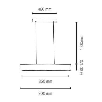 LED Stmievateľný luster na lanku LUCAS LED/25,5W/230V borovica