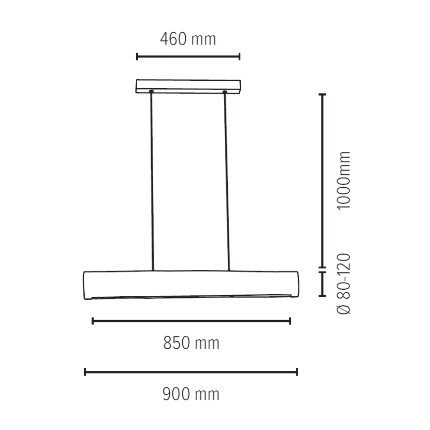 LED Stmievateľný luster na lanku LUCAS LED/25,5W/230V borovica