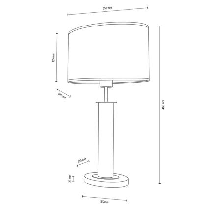 Stolná lampa MERCEDES 1xE27/40W/230V 46 cm krémová/dub – FSC certifikované