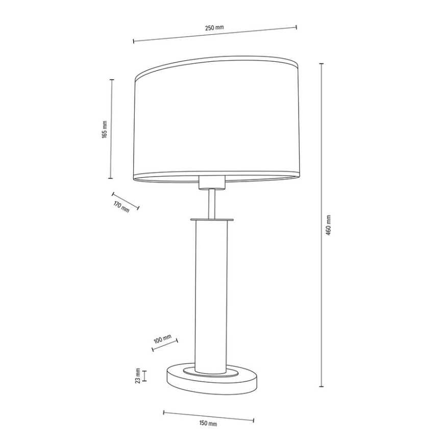 Stolná lampa MERCEDES 1xE27/40W/230V 46 cm biela/dub