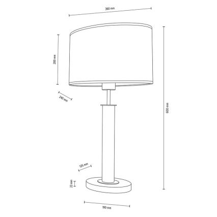 Stolná lampa MERCEDES 1xE27/40W/230V 60 cm krémová/dub