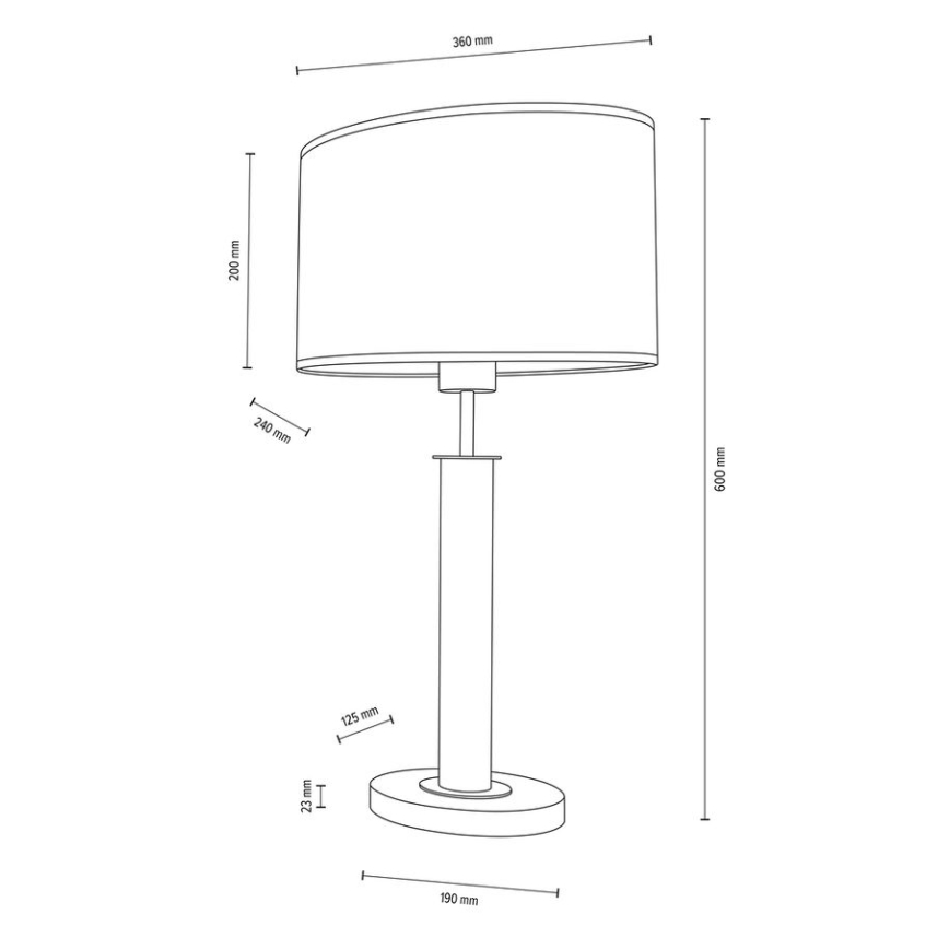 Stolná lampa MERCEDES 1xE27/40W/230V 60 cm biela/dub
