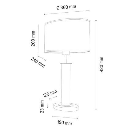 Stolná lampa MERCEDES 1xE27/40W/230V 46 cm hnedá/dub – FSC certifikované