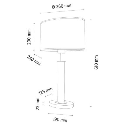Stolná lampa MERCEDES 1xE27/40W/230V 60 cm hnedá/dub
