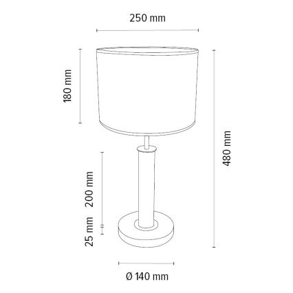 Stolná lampa BENITA 1xE27/60W/230V 48 cm krémová/dub