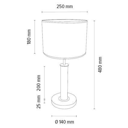 Stolná lampa BENITA 1xE27/60W/230V 48 cm hnedá/dub