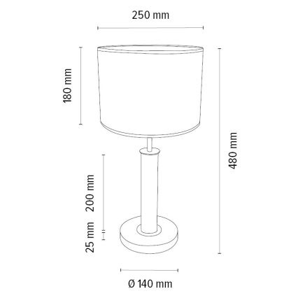 Stolná lampa BENITA 1xE27/60W/230V 48 cm hnedá/dub – FSC certifikované