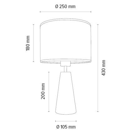 Stolná lampa MERCEDES 1xE27/40W/230V pr. 43 cm hnedá/dub – FSC certifikované