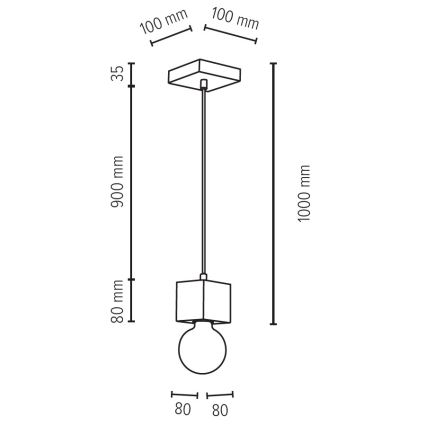 Luster na lanku TRONGO 1xE27/60W/230V dub – FSC certifikované