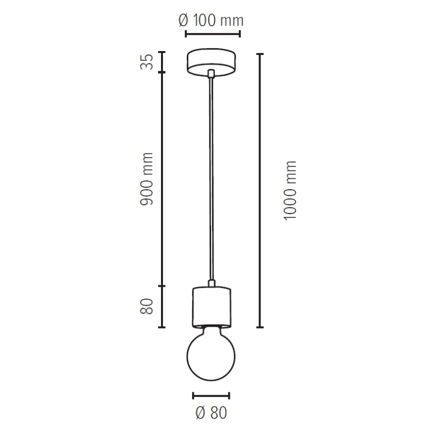 Luster na lanku PINO 1xE27/60W/230V borovica