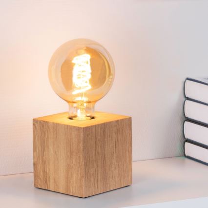 Stolná lampa TRONGO SQUARE 1xE27/25W/230V dub