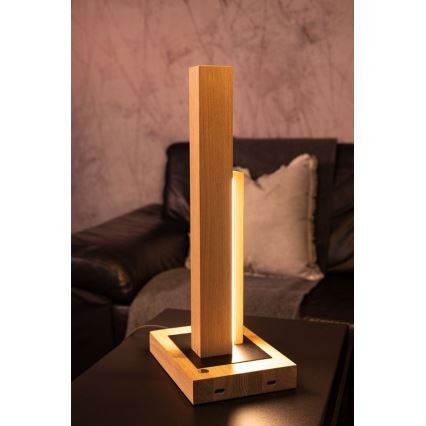 LED Stmievateľná stolná lampa SOHO BLACK LED/10W/230V 45 cm dub