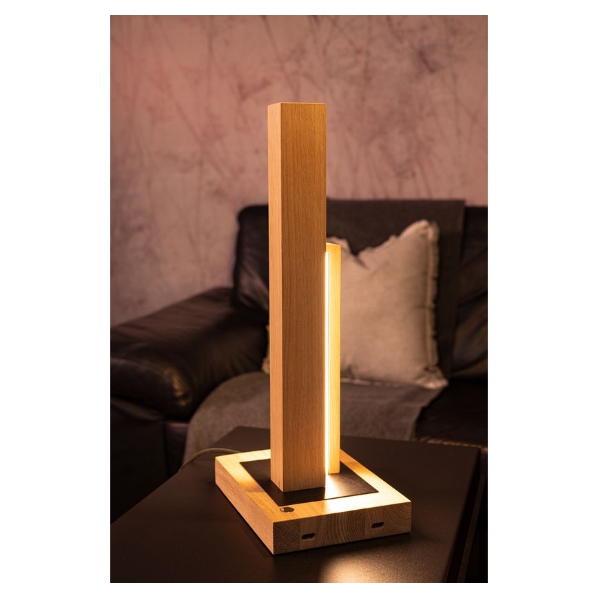 LED Stmievateľná stolná lampa SOHO BLACK LED/10W/230V 45 cm dub