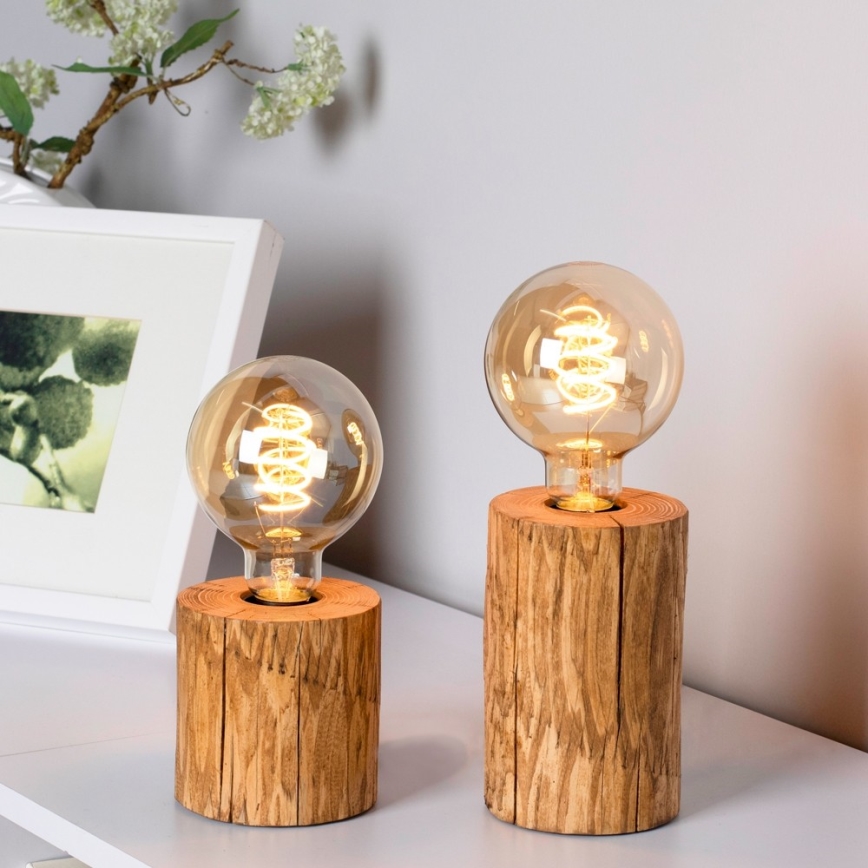 Stolná lampa TRABO 1xE27/25W/230V borovica