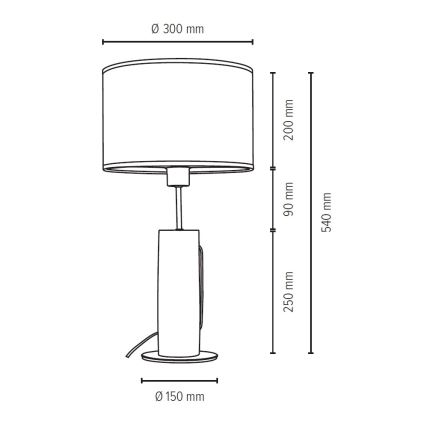 Stolná lampa PINO 1xE27/40W/230V borovica – FSC certifikované