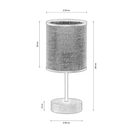 Stolná lampa NEGRO 1xE27/25W/230V dub – FSC certifikované