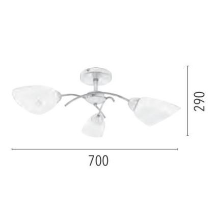 Prisadený luster VILETTA 3xE27/60W/230V