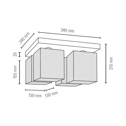 Stropné svietidlo NORMAN WOOD 4xE27/25W/230V breza – FSC certifikované