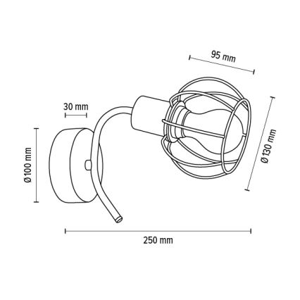 Nástenné svietidlo VIVIANE 1xE27/60W/230V dub – FSC certifikované