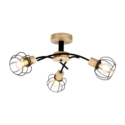 Prisadený luster VIVIANE 3xE27/60W/230V dub
