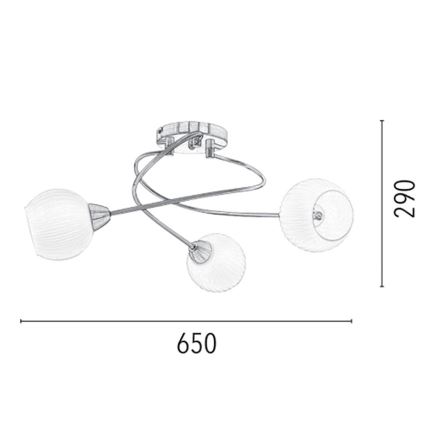Prisadený luster PAVIA 3xE27/60W/230V