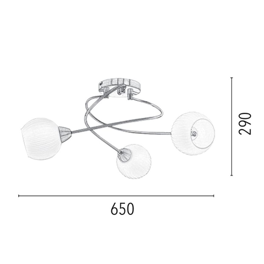 Prisadený luster PAVIA 3xE27/60W/230V