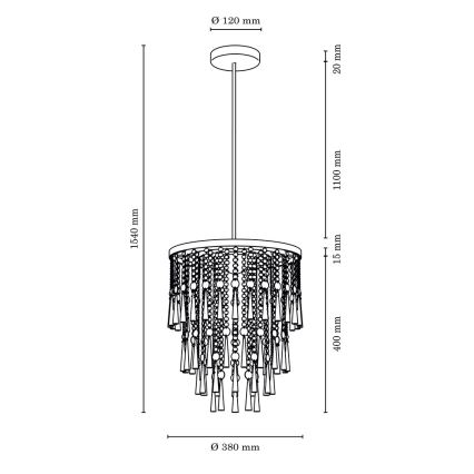 Luster na tyči LUXORIA 6xG9/28W/230V