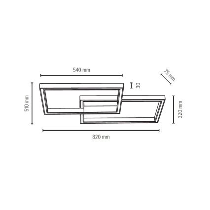 LED Stmievateľné stropné svietidlo RAMME LED/48W/230V matný dub + diaľkové ovládanie