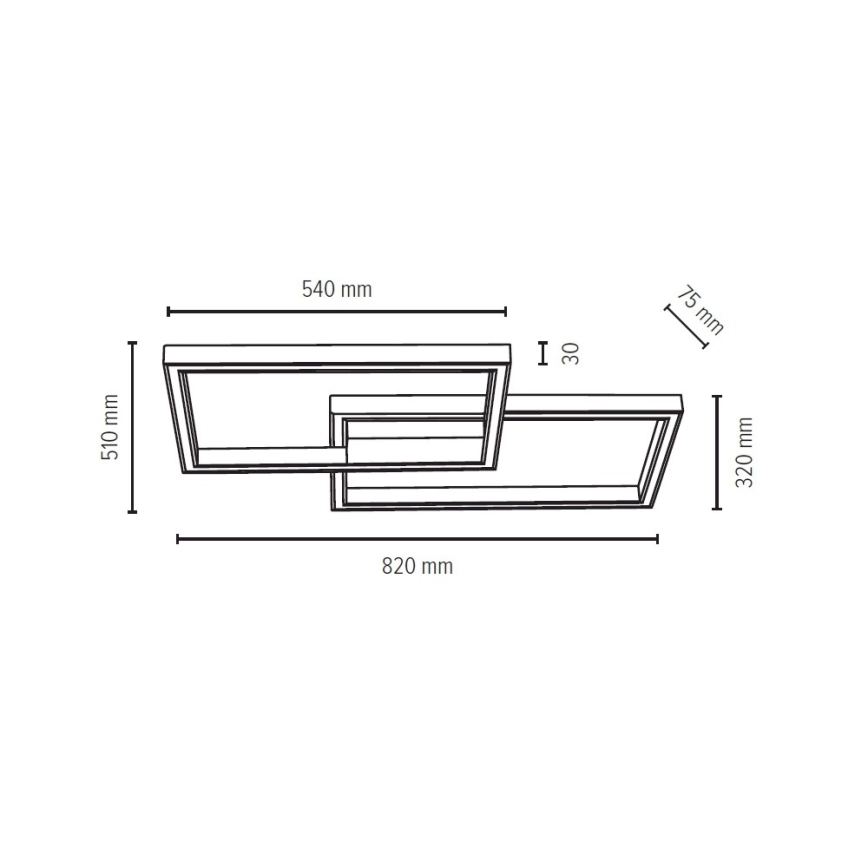 LED Stmievateľné stropné svietidlo RAMME LED/48W/230V matný dub + diaľkové ovládanie