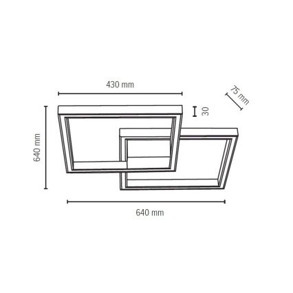 LED Stmievateľné stropné svietidlo RAMME LED/48W/230V matný dub + diaľkové ovládanie