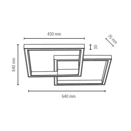 LED Stropné svietidlo RAMME LED/48W/230V matný dub