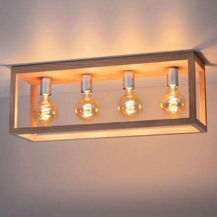 Stropné svietidlo KAGO 4xE27/60W/230V matný dub