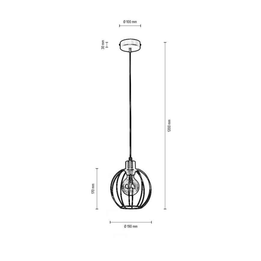 Luster na lanku BERIS 1xE27/60W/230V