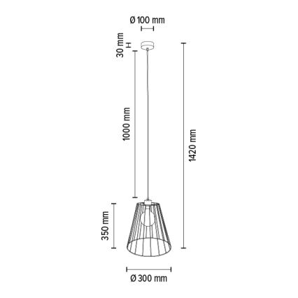 Luster na lanku ORAZIO 1xE27/60W/230V dub