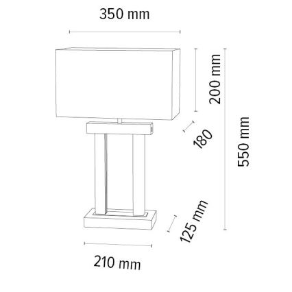 LED Stmievateľná stolná lampa HAKON 1xE27/40W+ 2xLED/7,5W/230V 55 cm dub