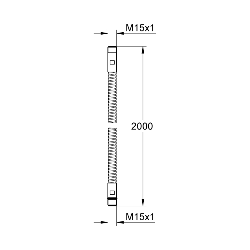Sprchová hadica GROHE 28146000, 2000 mm, M15 × M15, lesklý chróm