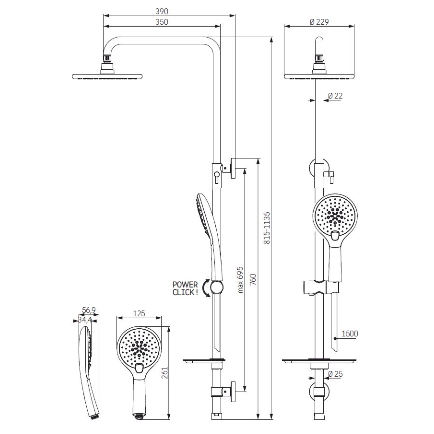 Sprchová súprava MARTOFTE čierna