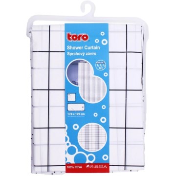 Sprchový záves TORO EASY 178x199 cm biela/čierna
