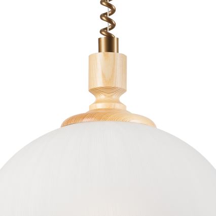 Sťahovací luster RAMONA 1xE27/60W/230V béžová/svetlohnedá/borovica