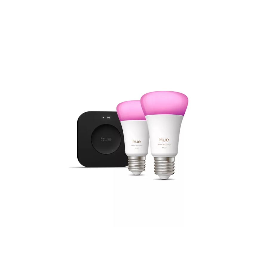 Základná súprava Philips Hue WHITE AND COLOR AMBIANCE 2xE27/8,1W 1000-20000K + Hue Bridge