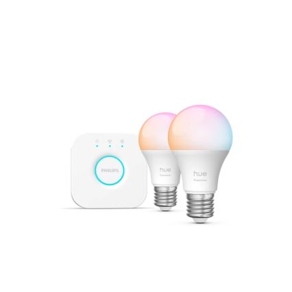 Základná sada Philips Hue White And Color Ambiance Essential 2xE27/8W/230V 2200-6500K + zariadenie na prepojenie