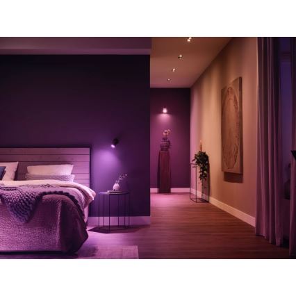 Základná sada Philips Hue WHITE AND COLOR AMBIANCE 3xGU10/4,2W 2000-6500K + Hue Bridge a stmievací spínač